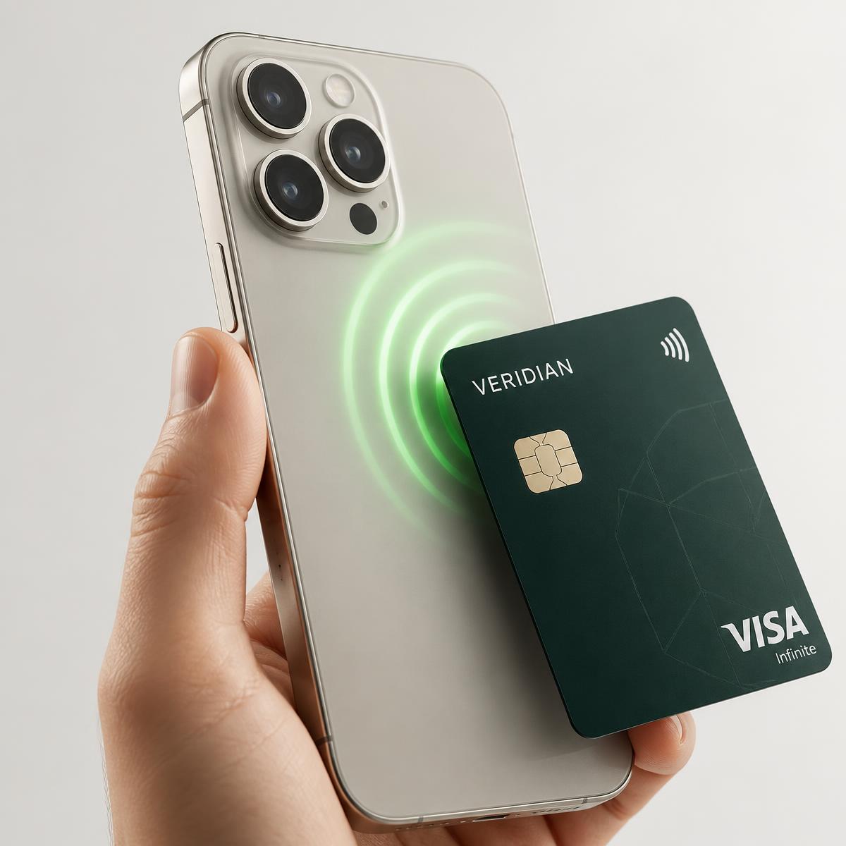 Carte bancaire sans contact approchée d'un smartphone pour un paiement